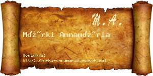 Márki Annamária névjegykártya